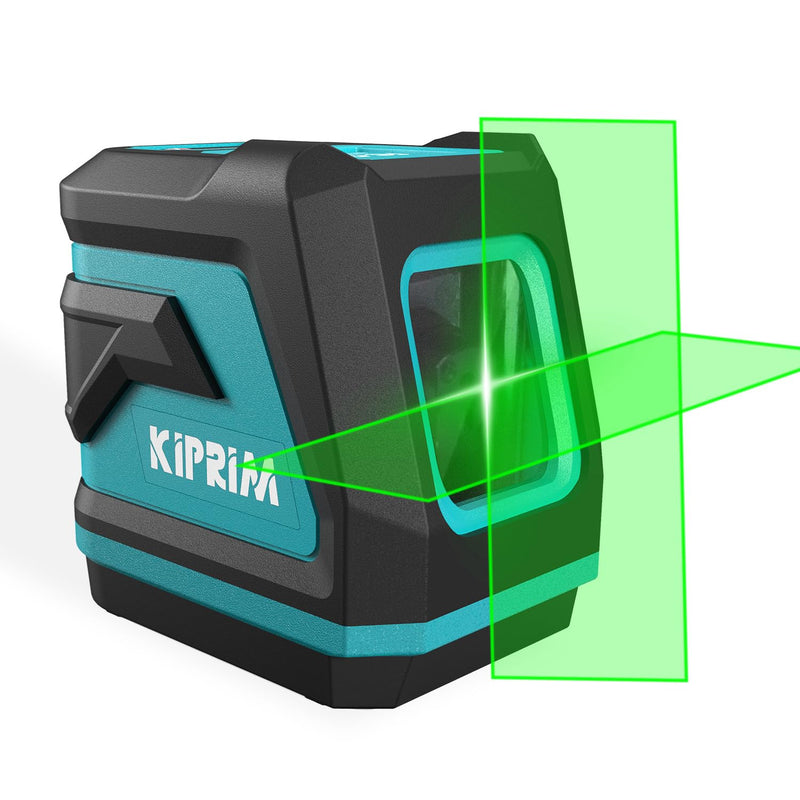 Kiprim Green Laser Level Upgraded LV8 with Enhanced Visibility,Adjustable Brightness,Manual/Self Leveling/Pulse Mode,Batteries and Carrying Pouch Included 2 Laser Beams