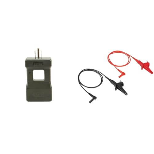 Klein Tools 69409 Line Splitter 10x and Klein Tools 69381 Alligator Clip Test Leads, Heavy-Duty Replacement 3-Foot Meter Leads