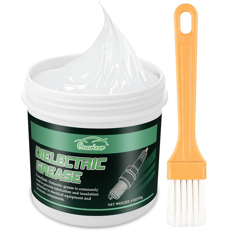 5 oz Dielectric Grease for Electrical Connectors, Silicone Grease with A Brush, Silicone Paste for Automotive, Spark Plug, O Rings, Marine, Insulation Protection, Waterproof & Heat Resistant