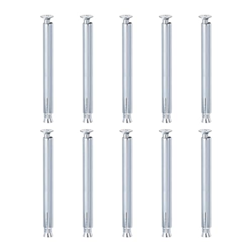 DTGN 10Pack 3/8"x6" Flat Sleeve Anchors Carbon Steel Silver