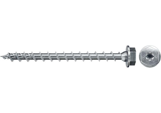 fischer PowerFast FPF II HWTF 3/8" x 4" (10x100 mm) Wood Construction Screws with Hex Head TX Drive Full Thread Galvanized - 25 Screws 3/8" x 3 15/16" (10 x100mm)