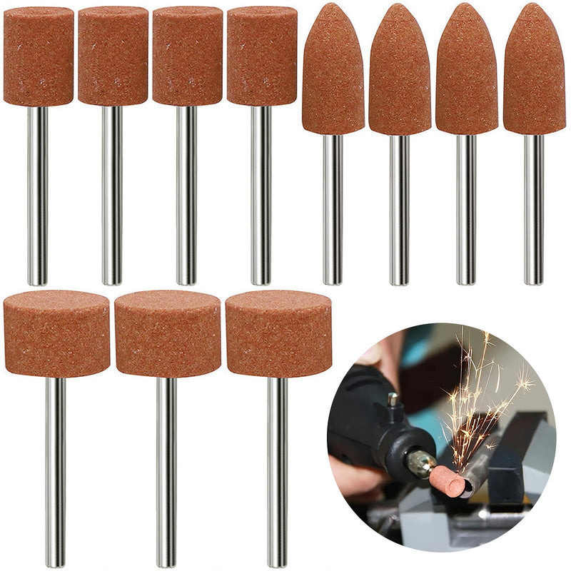 48 x Corundum Grinding Tip Set, Shaft Grinding Arbor Mounted, Dremel Grinding Attachments, Polishing Head Sanding Set, Drill Grinding Attachment for Dremel, Stone Grinding Polishing Head for Grinding, Polishing