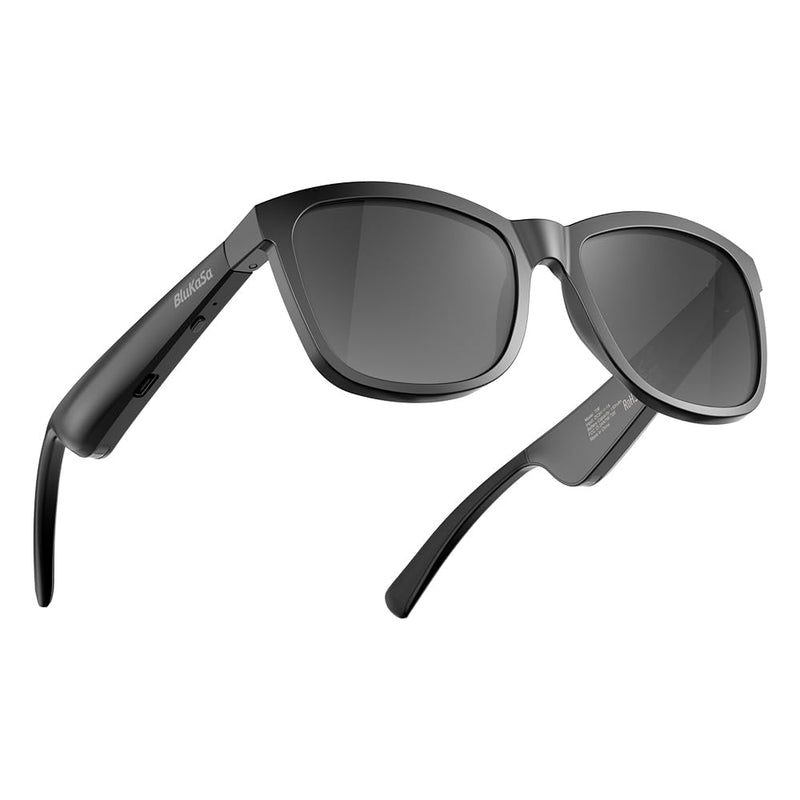 Smart Glasses | Bluetooth Glasses | 34g Ultra-Light Frame for Outdoor | Unisex Polarized UV400 Lenses | Hands-Free Calls, Music & Voice Control | 8-10H Battery USB-C Charging Matt Black