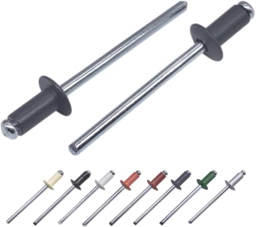 (Pack of 1000) Painted Blind Rivets 5/32" x 5/16" (4.0 x 8 mm), Dome Head, DIN 7337, Aluminium Rivets and Steel Mandrel, Pop Anthracite Grey Ral 7016