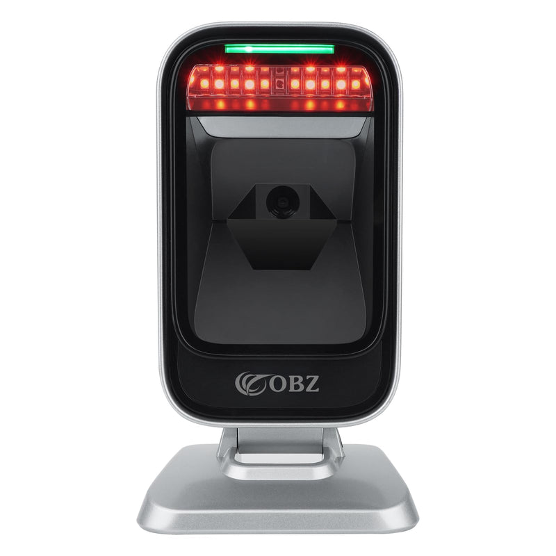 OBZ 1D 2D QR Hands-Free Barcode Scanner Omnidirectional Wired USB Desktop Barcode Reader 1D 2D PDF417 Data Matrix Image Sensing for Warehouse, Supermarket, Retail Store, Bookstore Pos System Upgrade 1D 2D Desktop Barcode Scanner-RK