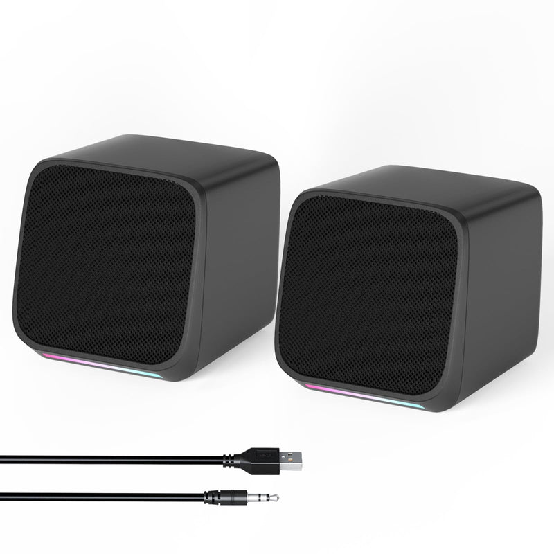Computer Speakers,Computer Speakers for Desktop PC,Desktop Speakers,Small Computer Speakers USB Powered 3.5mm Aux Speaker for PC,Laptop,Tablet,Phone