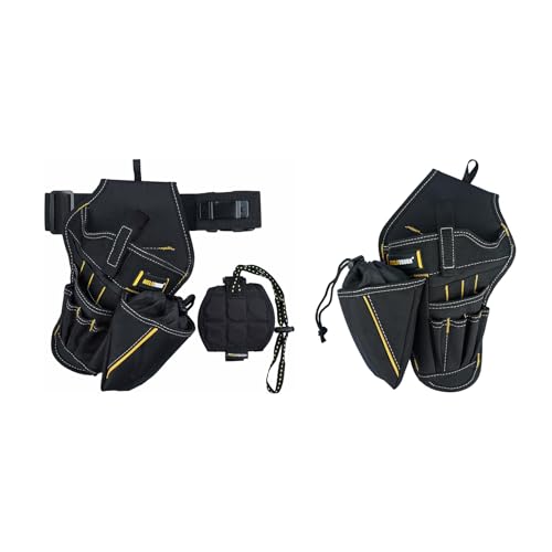 MELOTOUGH Impact Holster 3-in-1 Drill Holster Combo with Magnetic Wristband,Tool Belt Drill Holder with Bit Pouch,Left Handed Drill Holster Impact Driver Holster with Bit Pouch