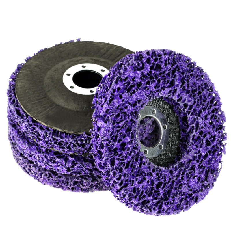 CSD Sanding Disc, 4 Pieces Diameter 115 mm Cleaning Disc Set, Coarse Grinding Disc, Purple Coarse Cleaning Disc for Angle Grinder for Surface Hen Processing, Polishing, Rust Removal 4 pieces, diameter 115 mm