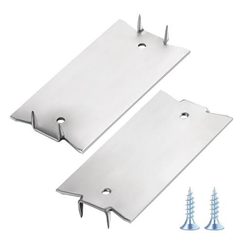 Wensilon(30 pcs) Stainless Steel 304 1.5X3 Inch 16-Gauge Anti-Nail Protection Plate Shield Stainless Steel, Nail Plate for Wood Studs, Steel Cable Wire Protector Plate with Sharp Pointed Prongs (30 pcs)1.5X3 Inch SS304