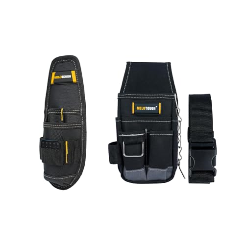 MELOTOUGH Small Tool Holder, Min Work Organizer Tool Pouch and Knife Holder with Snap Clip,Pocket Tool Pouch Tool Belt Pouches with Belt Clip Utility Mini Tool Organizer Pouch for Electrician