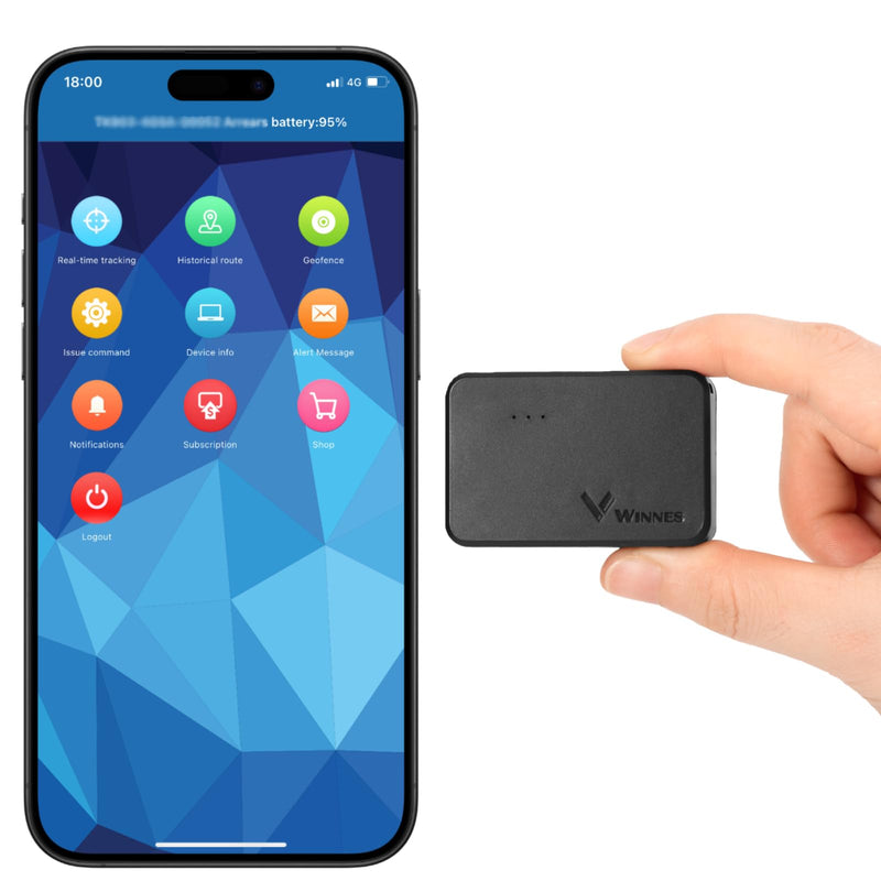 Winnes GPS Tracker for Vehicles 4G Mini Real-time Tracking Device Magnetic Hidden Locator Long Distance Global Positioning for Car Motorcycle Kids Elderly Dog Cat Luggage,Subscription Required 4G TK903(Battery 1500mah)