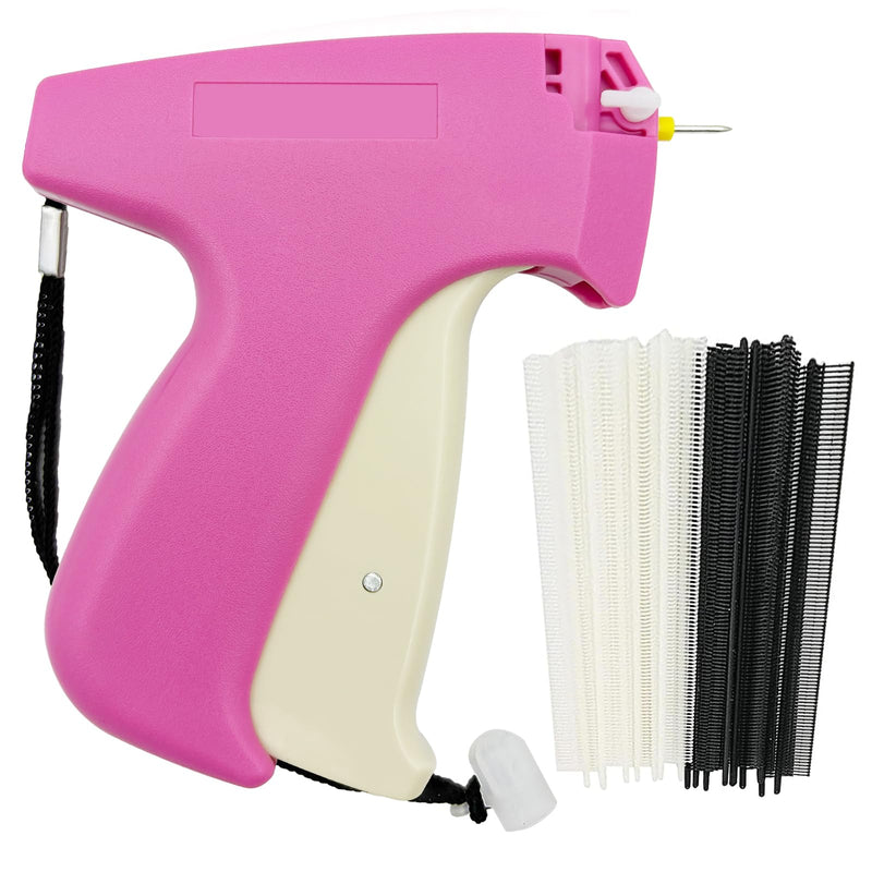 Fine Stitch Tagging Gun for Clothes, Quick Clothing Fixer for Clothing, Quilting Hemming Tools Quick Stitch Sewing Gun with 1000 Black & 1000 White Micro Fasteners Pink Kit