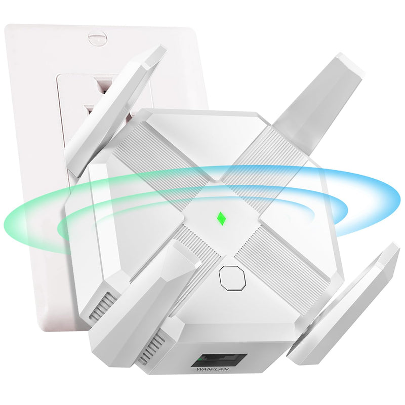 WiFi Extender Signal Booster, WiFi Booster,1200Mbps Dual Band 5GHz/2.4GHz,Wider Coverage Signal Amplifier,with Ethernet Port, Supporting 40 Devices WiFi Repeaters, Plug and Play, Easy Installation