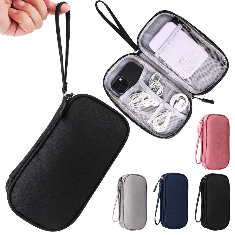 Travel Cable Organizer,Electronics Accessories Organizer Bag,Electronic Organizer Travel Universal Cable Organizer Electronics Accessories Bag for Charger, Phone, memory card,Travel Gadget Bag (Black) Black