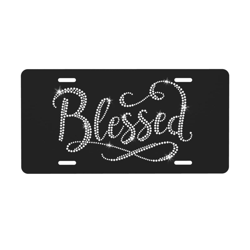 Blessed License Plate Cover Decorative Car Front License Plate Novelty Aluminum Car Plate Vanity Tag 6×12 Inch - 4 Holes Blessed One Size