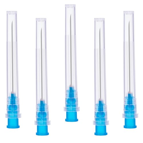 Pack of 100 23G (0.6 mm x 38 mm) Stainless Steel Dispensing Tube for Liquids, Industrial Laboratory Accessories for Household, Hobby, Oil, Adhesive, Individually Packed, 18G/19G/20G/21G/22G/23G 23g-38mm