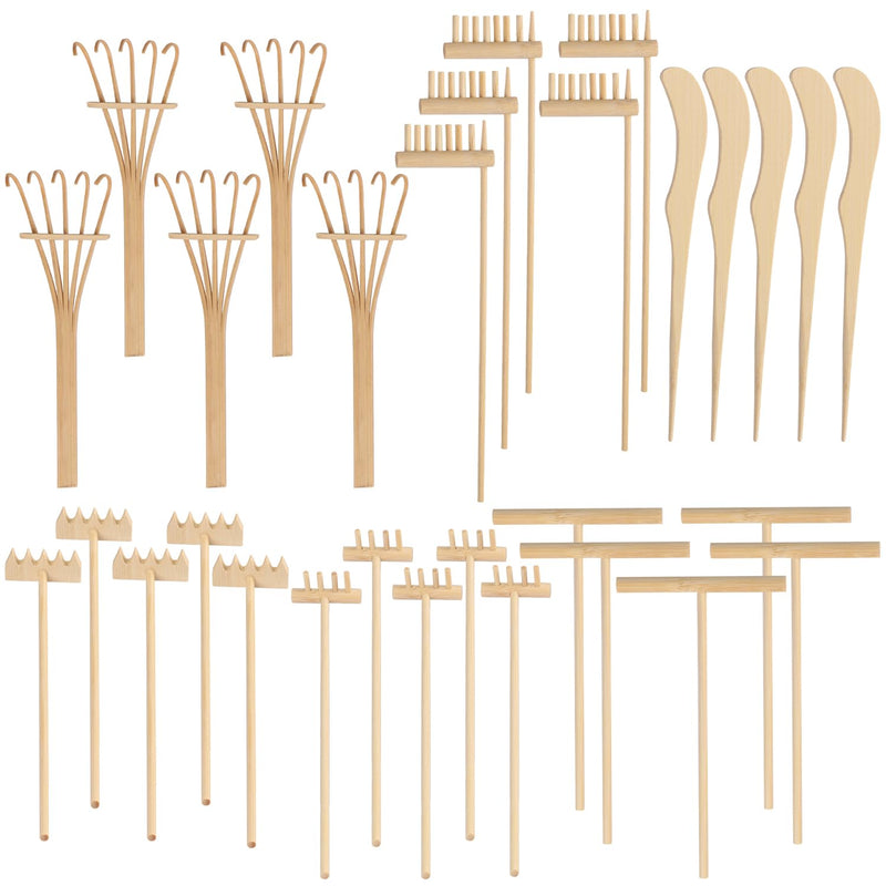 GNIEMCKIN 30 PCS DIY Sand Zen Garden Tools, Mini Zen Garden Rake Sets for Serenity and Spiritual Meditation, Tasteful and Elegant Zen Garden Accessories for Home Decor, and Father or Mother's Gift