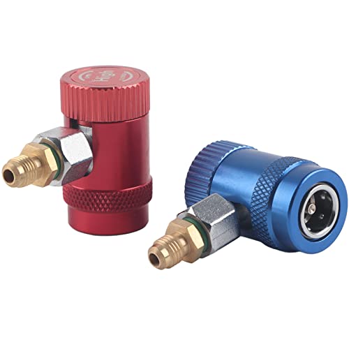R1234Yf Adapter, Professional Quick Couplings, Air Conditioning Service Port Adapter, Fits R1234Yf Refrigerant, R1234Yf to R134A Adapter Quick Couplings