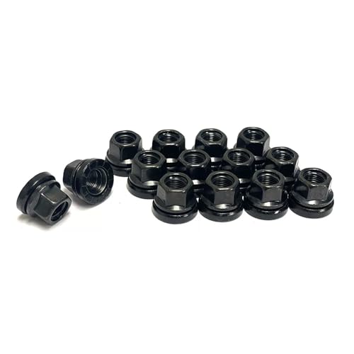 Set of 20 M14x2 Flat Seat Open End Lug Nuts Fits F250 F350 1999-2002- 0.9" Height - 1.19" Width - 13/16" Hex, Baked Black