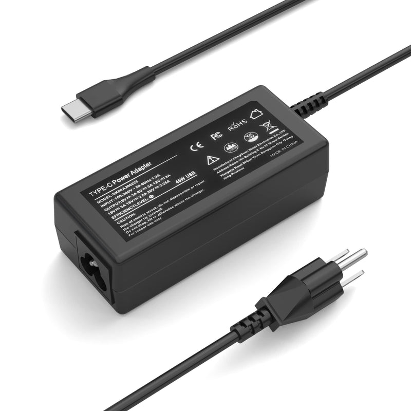 45W USB C Type C Chromebook Charger for Lenovo Chromebook Charger HP Chromebook Charger USB-C Laptop Charger Replacement