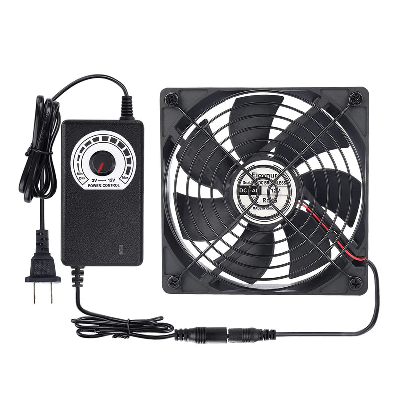 Computer Fan with AC Plug, Variable Speed 120mm AC Fan 110V 120V 220V 240V, for Terrarium Receiver Amplifier Xbox DVR Component Cooling