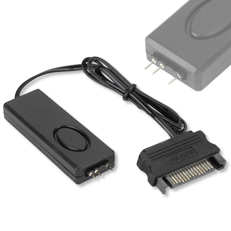 Mini ARGB Controller 3‑Pin RGB 5V Controller with Monochrome Horse Rainbow 10+ Modes SATA Power for PC Fan, Light Strip, Light Plate,Water/Air Cooled Radiator