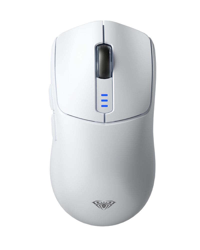 AULA SC580 Wireless Gaming Mouse, Tri-Mode 2.4G/BT5.0/USB-C Gaming Mouse, 10000 DPI Rechargeable Wireless Mouse with 6 Programmable Buttons, Ergonomic Computer Mouse for Laptop/PC/Mac/Tablet White