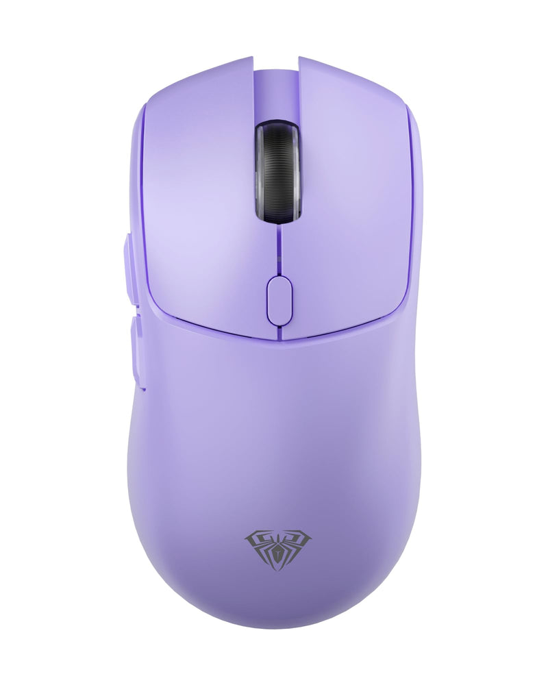 AULA SC580X Wireless Gaming Mouse, Tri-Mode 2.4G/BT5.0/USB-C Gaming Mouse, 10000 DPI Rechargeable Wireless Mouse with 6 Programmable Buttons, Ergonomic Computer Mouse for Laptop/PC/Mac/Tablet Light purple