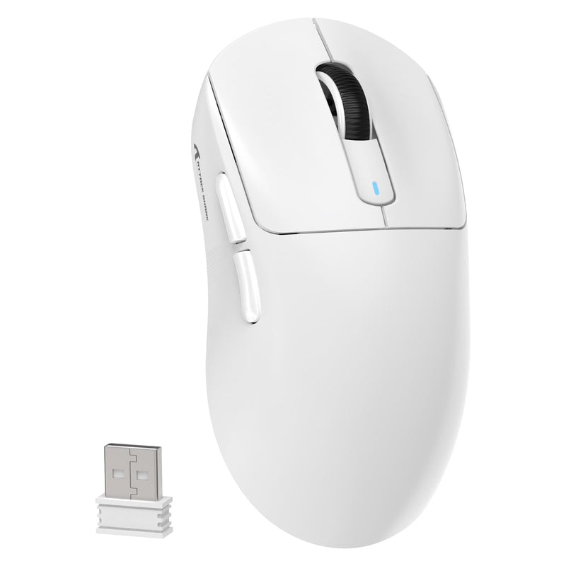 x Attack Shark X3 Wireless Gaming Mouse, 49g Ultralight, PixArt PAW3395 26000 DPI, Bluetooth/2.4Ghz /Wired Tri-Mode, 200Hrs Rechargeable Battery, Kailh GM8.0 Switch for PC/MAC/Win - White