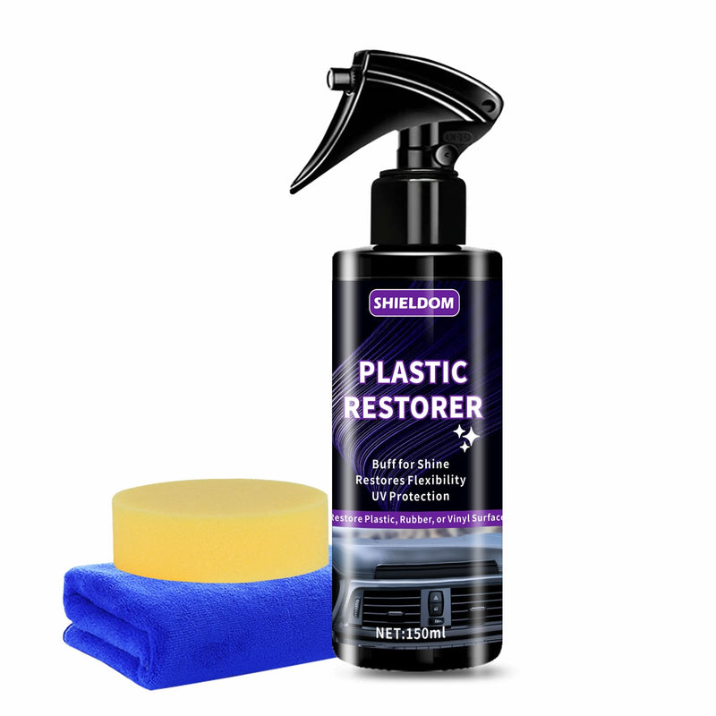 Plastic Restorer for Cars Ceramic Plastic Coating Plastic Trim Quick Restoration Bring Plastic, Rubber, and Vinyl Back to Life, Buff for Shine, Restore Flexibility, UV Protection - 5oz/150ml