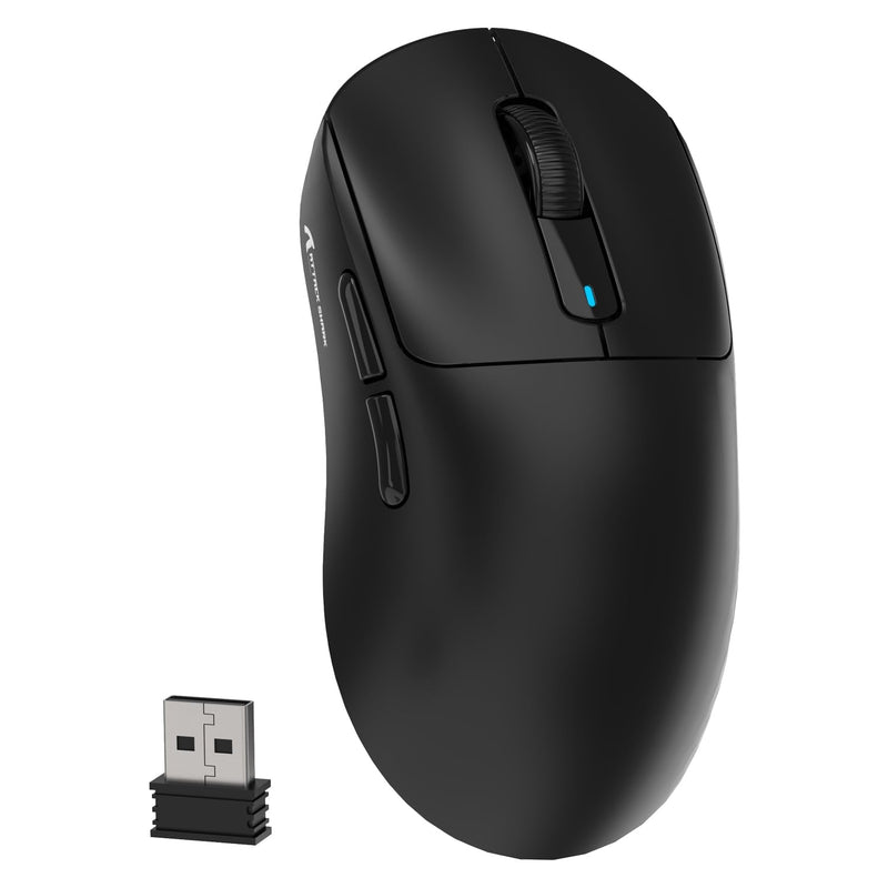 x Attack Shark X3 Wireless Gaming Mouse, 49g Ultralight, PixArt PAW3395 26000 DPI, Bluetooth/2.4Ghz /Wired Tri-Mode, 200Hrs Rechargeable Battery, Kailh GM8.0 Switch for PC/MAC/Win - Black