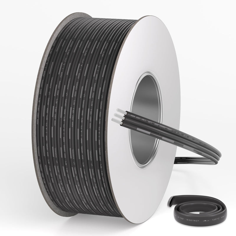 ALITOVE 98.4ft 18AWG Electric Wire 3 Pin 18 Gauge Black Stranded Tinned Copper Cord 18/3 LED Extension Cable for WS2811 Pixel Lights RGB IC 5050 WS2812B Halloween Christmas Light 5~24V DC 3-pin 18AWG 98.4FT