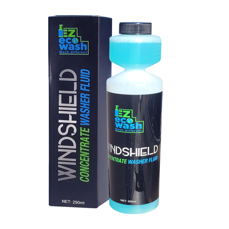 Windshield washer fluid concentrate - 1:200 High-strength formula (250ml) with built-in pump - Removes dirt, bugs, and oil - safe for all surfaces, Ammonia-free