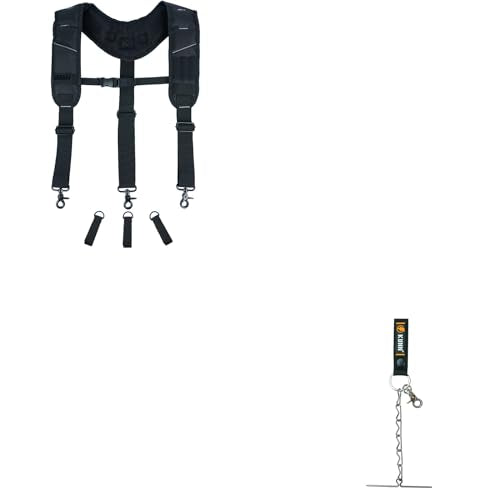 KUNN 3-Points Padded Tool Belt Suspenders & Electrical Tape Holder