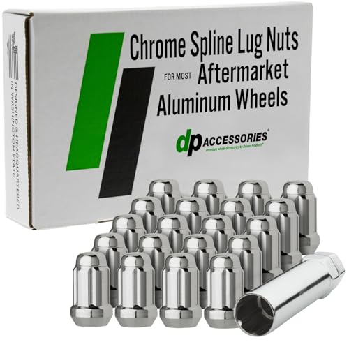 DPAccessories Lug Nuts Compatible with 1994-2004 Chevrolet S10 | Chrome Spline Style | Aftermarket Aluminum Wheels Only | Set of 20 Wheel Nuts & 1 Tool | DCHS1002A-CH/1 1994-2004 Aftermarket Wheels