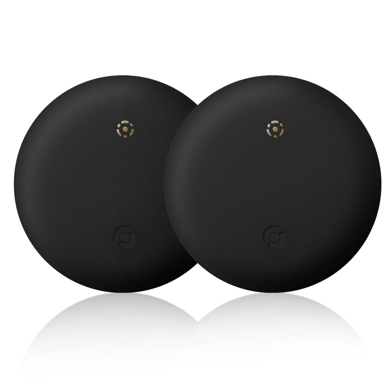 2 pack Smart Air Tracker for Apple Find My (iOS Only), Key Finder Item Locator for Luggage,Wallet,Bicycle and More, IPX6 Waterproof, Size 1.26 x 1.26 x 0.31 inches (Black) Black