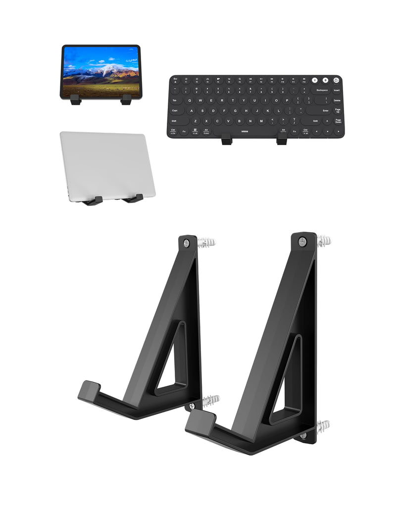 Keyboard Storage Wall Mount Fit for Tablet/Laptop Wall Display Compatible with Wall Hangers for Pictures/Paintings/Frames/Books Fixed by Adhesive or Screw (Black)