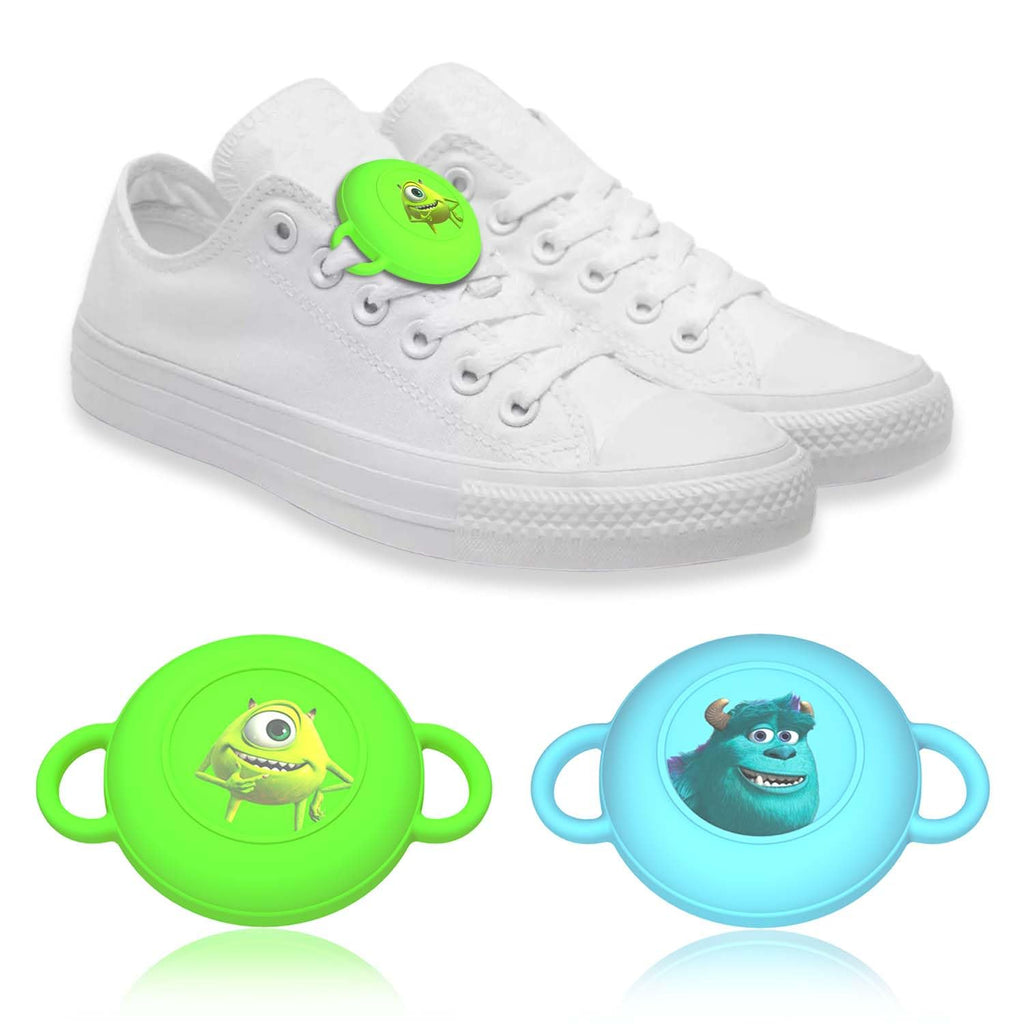 [2 Pack] Cute Cartoon for Airtag Holder for Kids Shoelaces & Straps, Waterproof for Air Tag Case Hidden Accessories for Toddler Child, GPS Tracker for Children Shoes Shoestring (Green+Blue) Green+Blue