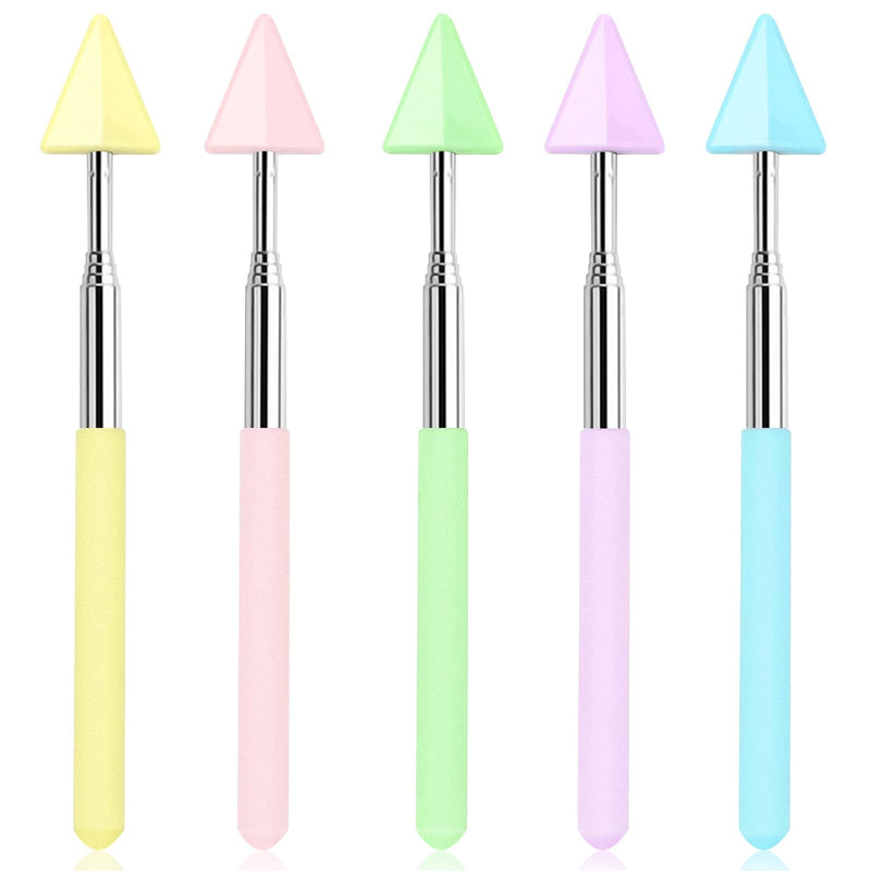 5Pcs Teacher Pointer Stick, Telescopic Adjustment School Supplies Pointer Stick for Classroom Triangle Pointers for Classroom, Suitable for School Teacher Supplies Retractable Stick(Macaron Colors)