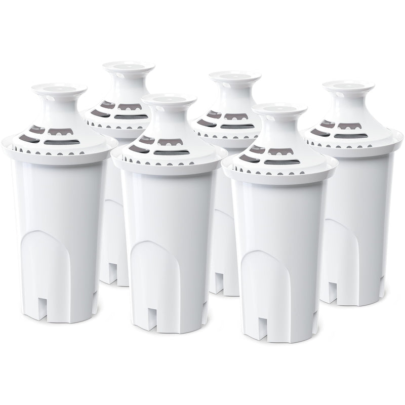 6-Pack Water Filter Replacement Compatible with Brita Pitchers & Dispensers - BPA-Free, Fits Classic 35557, OB03, Mavea 107007 (Compatible Replacement Filter) 6