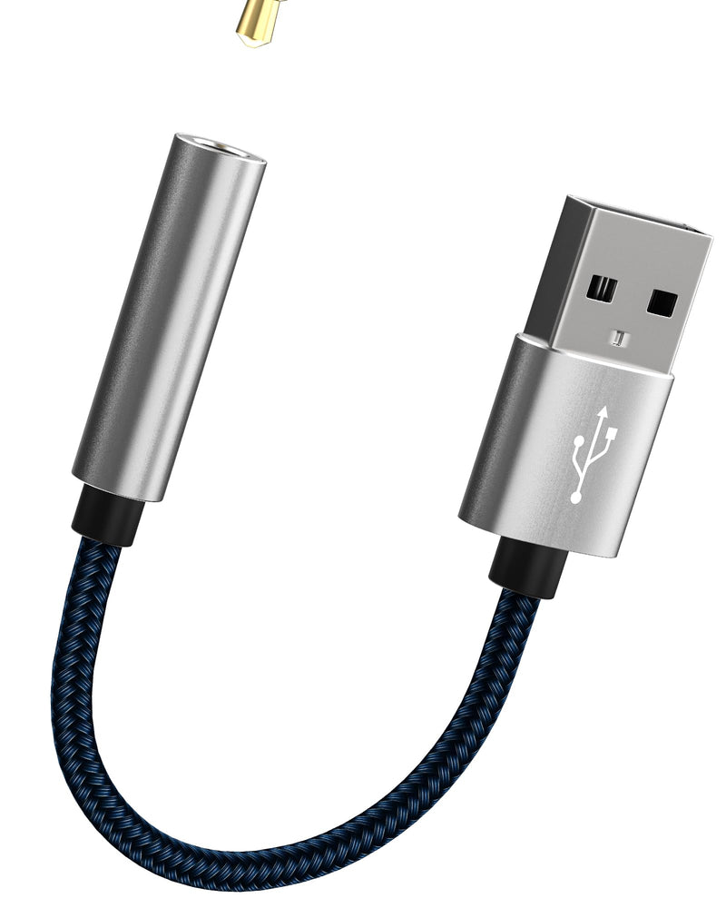 zoyuzan USB to 3.5mm Adapter Audio Jack Converter Cable for Headphone PC Car Microphone External Headset DAC Port Stereo PS4 Cord Dongle Interface Speaker Computer Plug Digital Laptop Splitter
