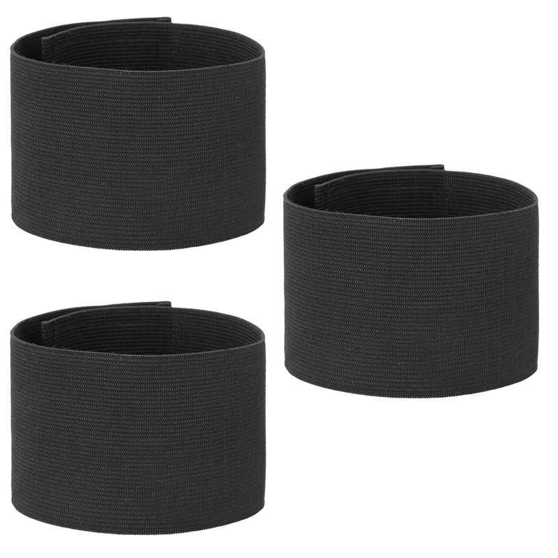 3 PCS Captain Armbands, 7x33 Cm/2.75x13 Inch Black Elastic Arm Band Adjustable Leader Armband Team Sport Armband Soccer Armband Memorial Armband Funeral Mourning Band for Basketball Volleyball Team