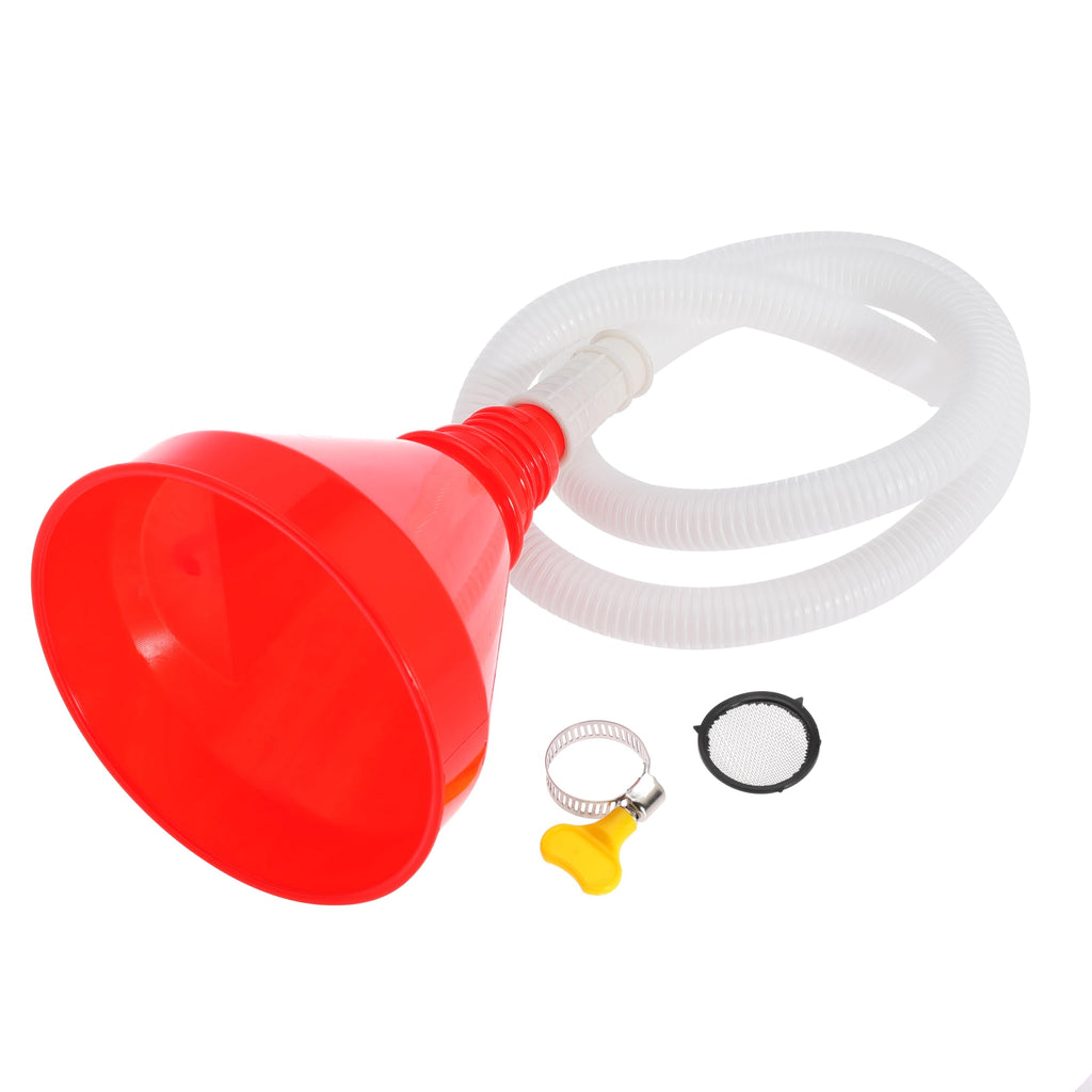 Wide Mouth Oil Funnel with 100cm Long Hose Fuel Funnel Universal Funnel for Car Automotive Use Large Funnel for Kitchen Engine Gas Fluid Liquid with Mesh Screen and Clamp (1) 1