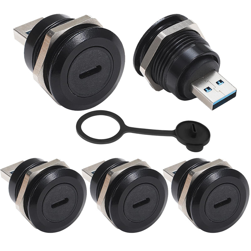 PENGLIN 5PCS USB C to 3.0 Panel Mount Adapter, USB Type C Female to USB A Male Converter Adapter with Data Transfer and Charging for Laptop, PC, Flash Disk, Phone