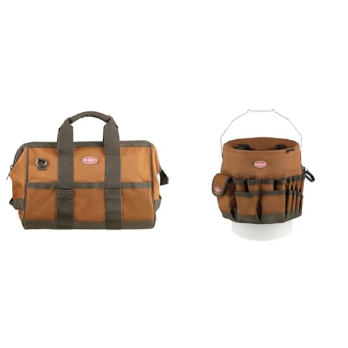 Bucket Boss Gatemouth 16 Tool Bag and Bucketeer Bucket Tool Organizer Bundle, 60016 and 10030