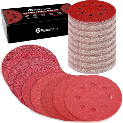 170 Pcs 5 inch Sanding Discs 40-600 Grit Assorted 170 Pcs-MIX Grit Aluminum Oxide