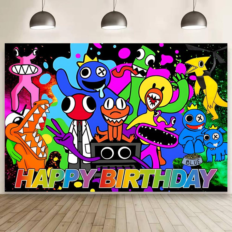 Rainbow Themed Birthday Backdrop Party Supplies for Kids Birthday Decorations (5x3ft)