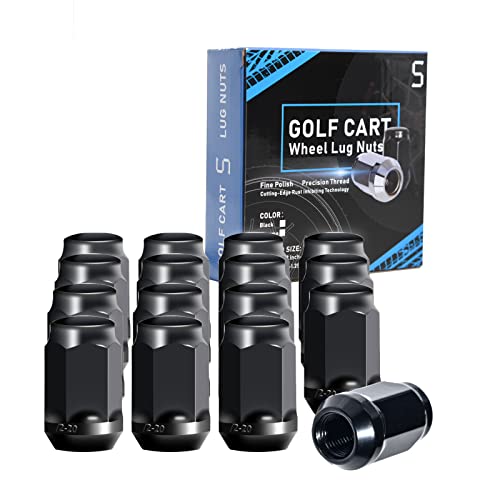 Golf Cart Wheel Lug Nuts for Yamaha/GEM, 12MMx1.25 Size Black 16 PCS