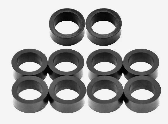 JTS Steamer Rubber Washer Gaskets, 5/8" ID x 3/8" Thick, Set of 10, for Boiler Sight Glass Gauge Seals