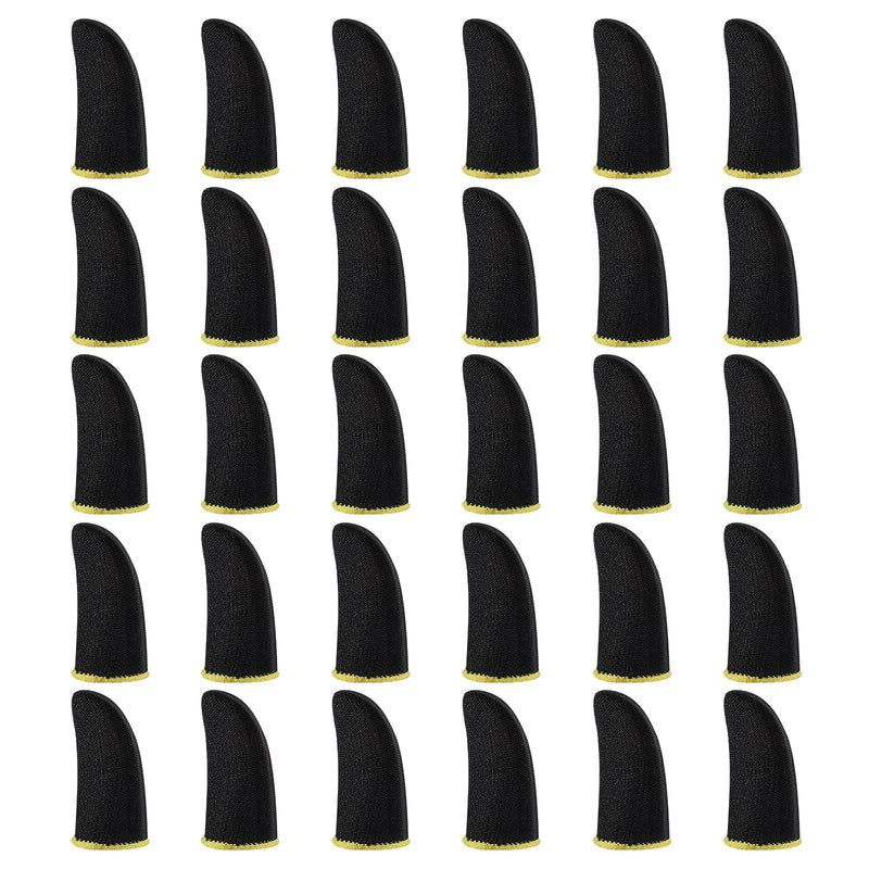 30pcs Gamer Finger Sleeves Carbon Compression Support Thumb Gloves Touchscreen Finger Cover Anti Sweat Mobile Phone Tablet Gaming Stabilizer for All Touchscreen Devices